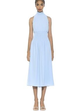 ALEXIA ADMOR Landry smocked neck and waist halter fit and flare dress size 10